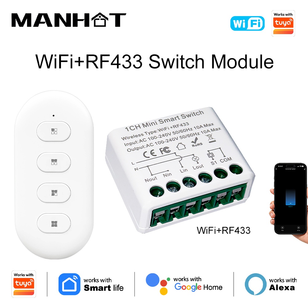 Smart Home Diy - Interruttori Intelligenti WIFI Tuya 10A con