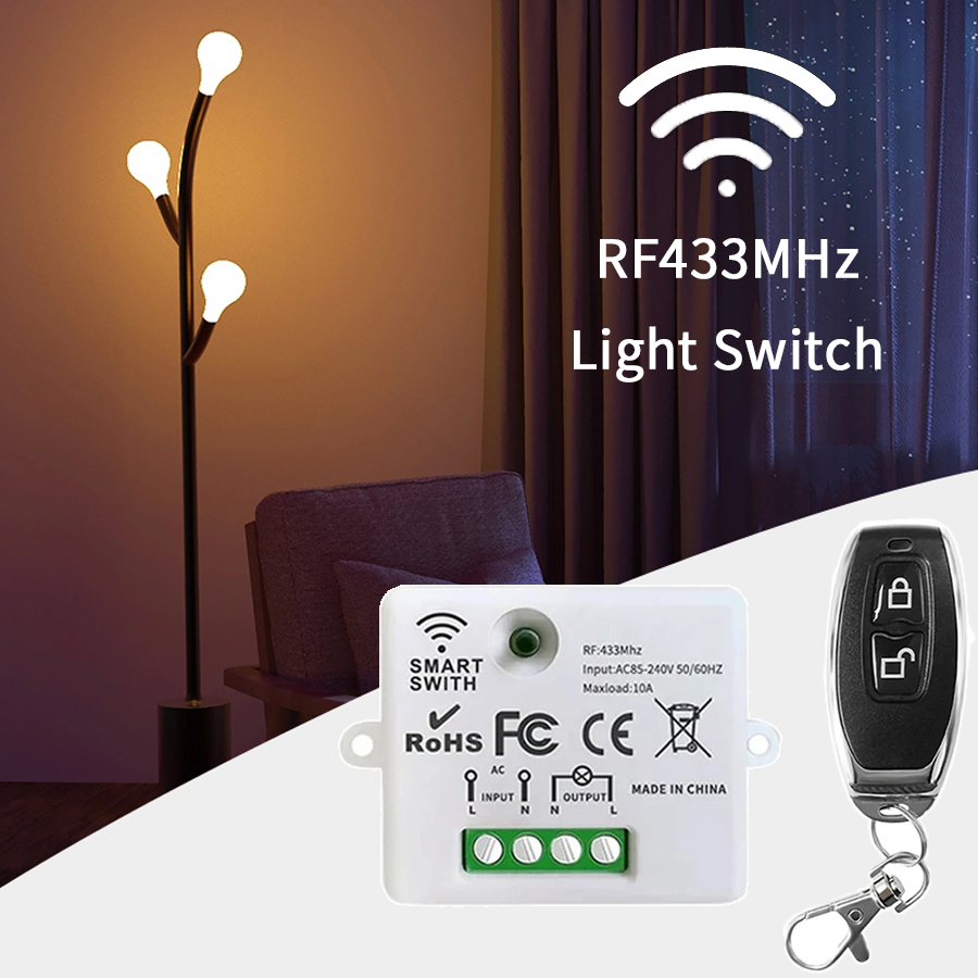 Smart Home Internet - Interruttore Telecomandato Wireless RF 433MHz, Controller