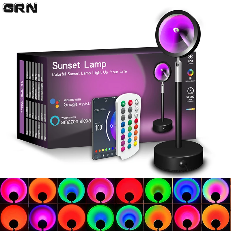 Smart Home Room - Smart LED Sunset Lamp Colorful change