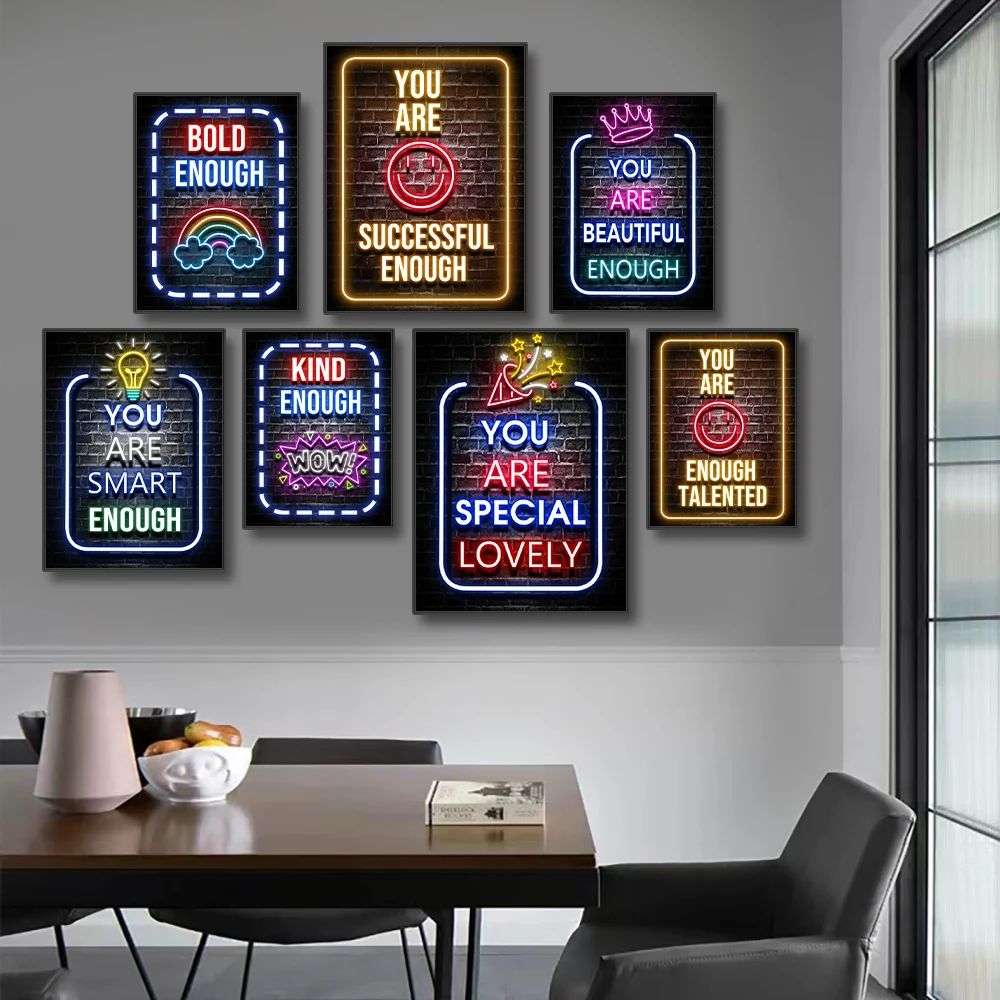 Smart Home Quotes - Neon Motivation Quotes poster You Are