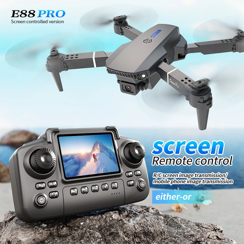 Smart Home Camera - Drone professionale E88 PRO con schermo