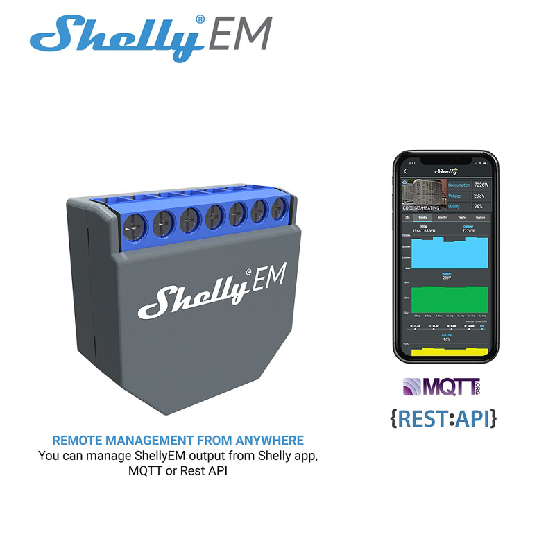 Smart Home Google - SHELLY EM Interruttore Intelligente WiFi Smart