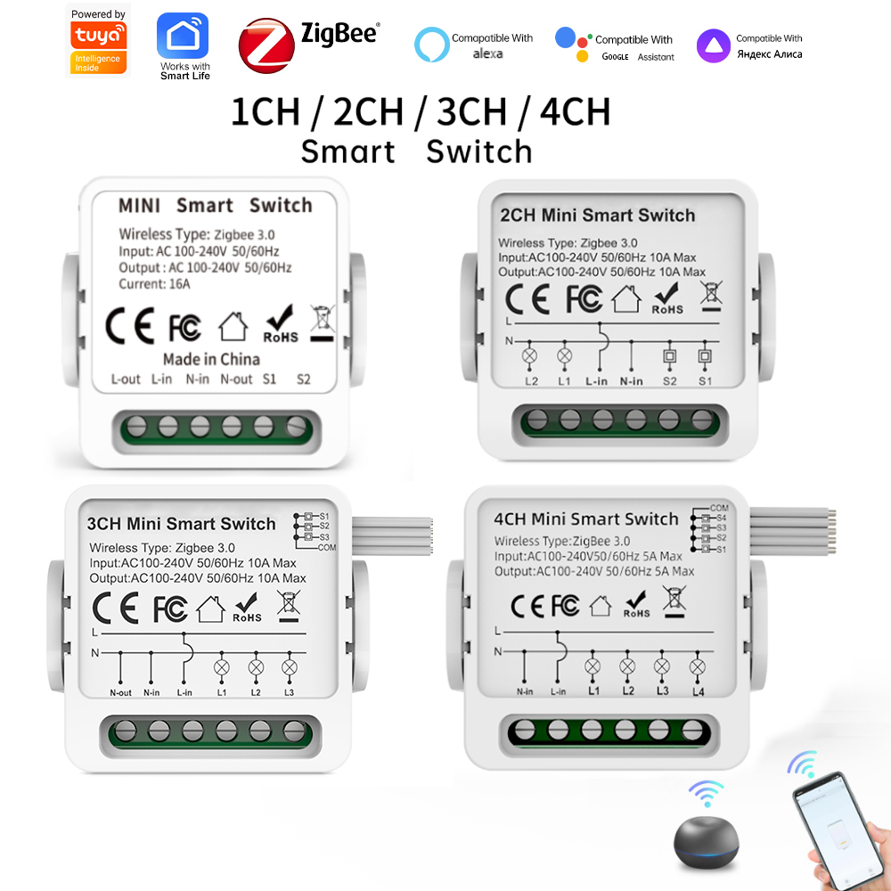 Smart Home Google - Interruttore Intelligente Tuya Zigbee 3.0 1/2/3/4