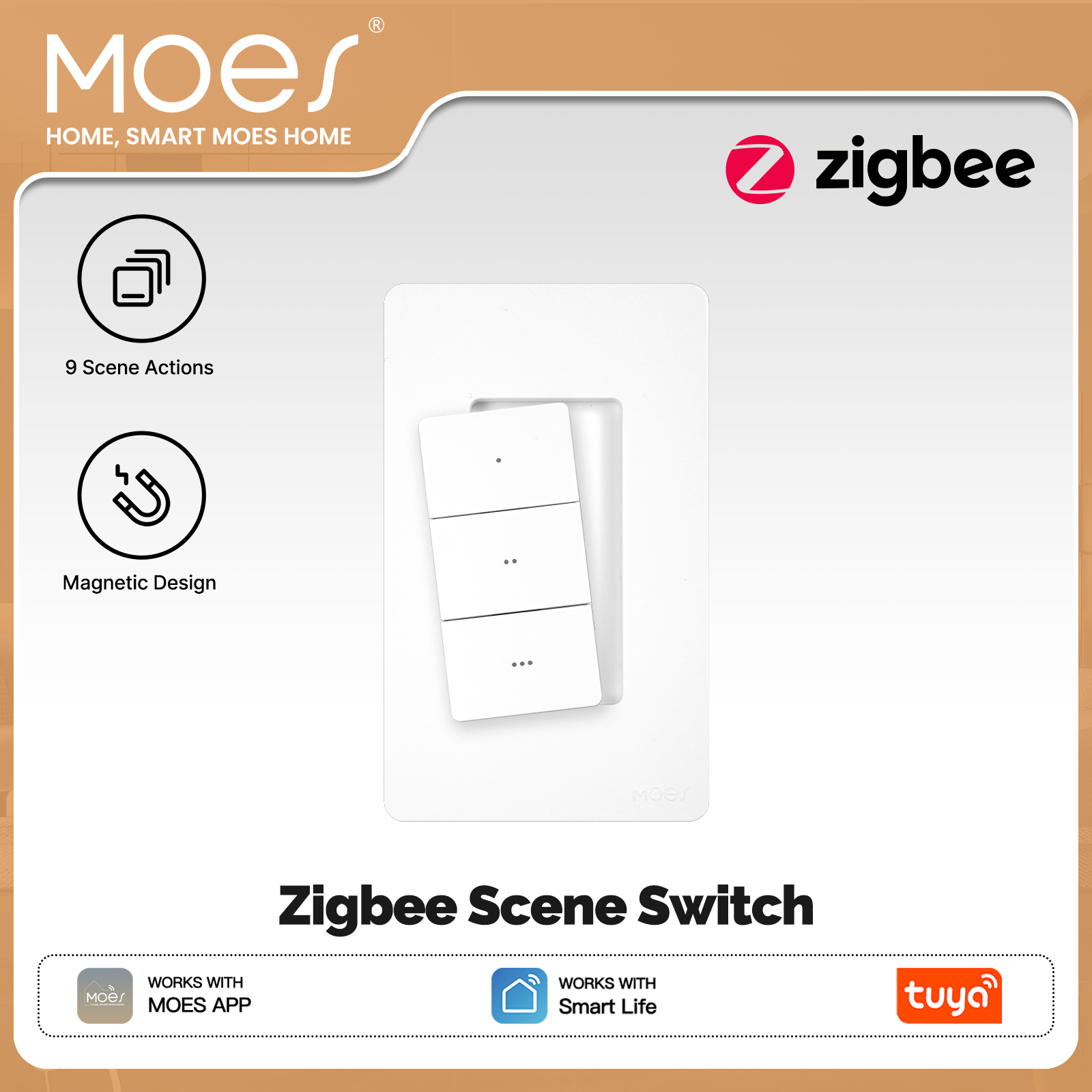 Smart Home Internet - MOES Tuya Zigbee Smart Wireless Scene