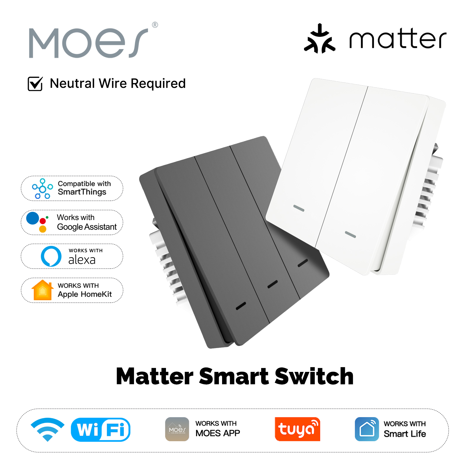 Smart Home Google - MOES Matter Tuya WiFi Smart Light