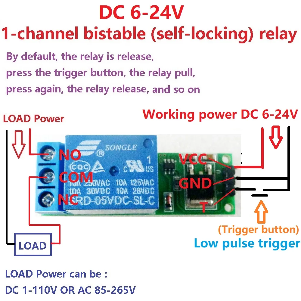 Smart Home Kit For Arduino - Modulo Relè Flip-Flop Bistabile DC 6V