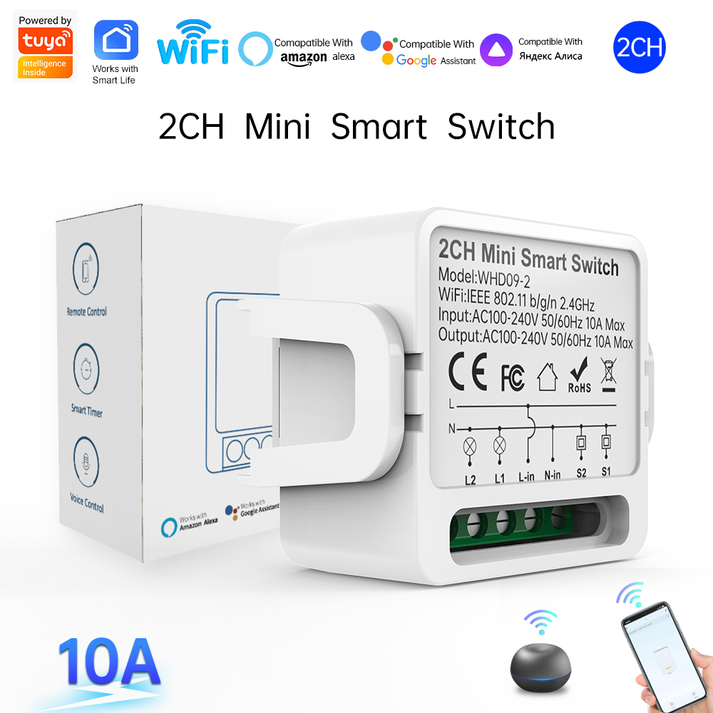 Smart Home Google - Interruttore Intelligente Tuya a 2 Vie,